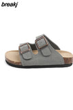 Summer Kids Beach Cork Slippers for Girls Boys Children Outdoor Casual Non-slip Flat with Slide