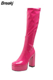 Platform Women Ankle Boots 2023 Antumn Winter Brand Design Heart Office Lady Comfy Women Modern Boots Shoes Bige Size