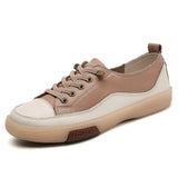 Breakj Wind Small Leather Shoes Women In The Spring Of 2024 New One-Legged Leather Single Shoes Soft Soles Casual White