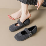 Taut Buckle With Mary Jane Shoes 2025 Autumn And Winter New Light Mouth Single Shoes Hair