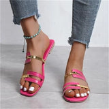 Breakj Women's Shoes Slippers 2025 Summer New Large-Size Color Flat Cool Slippers