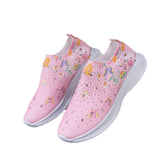 Breakj Large-Size Casual Shoes 2025 New Running Shoes 3D Printed Butterfly Water Drill A Foot Lazy Shoes