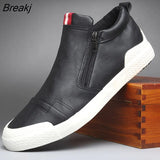 Men's Leather Shoes Korean Trend Comfortable Loafer Men Shoes British Fashion Men High Top Sneakers New Moccasins Men