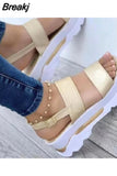 Women Summer Platform Sandals Buckle Strap Open Toe Thick Bottom Punk Ladies Casual Flats Beach Shoes Sandalias De