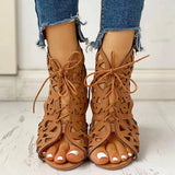 Summer New Shoelaces Gladiator Boot Leisure Wedge Heel Comfort Women Shoes Plus Size Women Sandals Zapatillas De