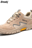 Labor Protection Shoes Steel Bao-head Anti Smashing Rubber Tire Sole Work Shoes Men Lightweight Non Slip Safety