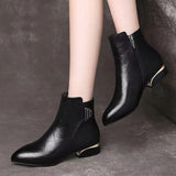 Style Women's Boots Autumn and Winter Pointed Toe 2023 Fashion Thick Heel Ankle Boots Shoes Chelsea Boots Sewing