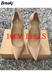 Curl Upper Women Patent Pointed Toe Stiletto High Heels Sexy Ladies Party Dress Shoes Club Dance Pumps Plus