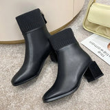 Breakj And Short Boots Women 2025 Autumn And Winter Korean Version Of The New Knitted Wool Head High Fashion