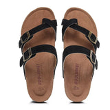 Women's Genuine Leather Mule Clogs Slippers High Quality Soft Cork Three Buckles Slides Footwear For Women