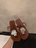Clip Toe Slippers Women's Summer 2025 New Korean Version Of Cool Slippers Fairy Wind Flat Bottom Beach Shoes