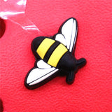 Cute PVC Shoe Charms Accessories Eggplant Daisy Bee Flower Shoes Buckle Decorations fit Croc JIBZ Kids X-mas Party
