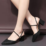 Breakj Women Summer 2023 New Fairy Style Dress Coarse Heel Half-Bag Head Small High Heel Two Women's