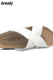 2023 Summer Cross Cork Slipper New Fashion Women Casual Beach Slip on Outside Non-slip Slides