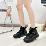 Breakj Top Shoes Women 2024 Winter New Add Velvet Cotton Shoes Versatile Student Tide Shoes Women's Thick Platform Snowshoes XT