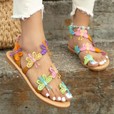 for Women 2023 Hot Sale Bow Decoration Women's Sandals Summer Beach Holiday Women Sandals Casual Light Flat Sandals
