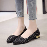 for Women 2023 Spring Concise Pointed Toe Low Heel Women's Casual Shoes Shallow Slip on Ladies Single Shoes Female