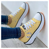 Breakj New Shoes Children's Spring And Autumn Canvas Shoes Breathable High Help Casual Women's Shoes Thick Soles Lace Height