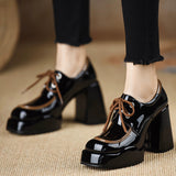 Breakj Heel High-Heeled Women 2025 Spring New Waterproof Table Lace Women's Shoes Temperament Coarse Commuting Deep Mouth Single