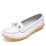 Women's Genuine Leather Shoes Ladies Basic Loafers Non-Slip Soft Sole Casual Flats Comfortable Shallow Mother's