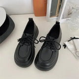 Shoes Ladies Oxfords Women's Clogs Platform Modis British Style Female Footwear Soft 2024 Leather Creepers Cute Cross