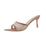 Breakj Large-Size Women's Shoes 2025 New Word Slippers Water-Drilled Toe Fashion Temperament Cool