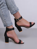 Women Fashion Open Toe Suede Leather High Platform Chunky Heel Sandals Orange Pink Red Thick High Heel Sandals