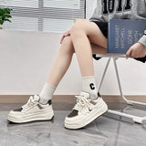 Breakj Small White Shoes Women 2025 Autumn New Students Thick Soles To Increase Sports Shoes Korean Version Of Casual