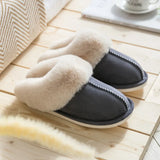 Winter Home Fur Slippers Women 2023 New Couples Flat Heels House Cotton Shoes Woman Faux Suede Keep Warm Plush
