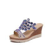 Slippers Crystal Wedges Slides For Women High Heels Fashion Summer Beach Shoes 2020 Female Platform Sandalias