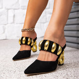 Breakj High-Heeled Sandals Alien High Heel Gold Buckle Party After The Stylish Comfortable Simple Sandals