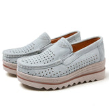 Breakj And Summer New Women's Shoes Korean Version Of Thick-Sed Loose Cake Shoes Leather Casual Shoes Large-Size Heel Bean
