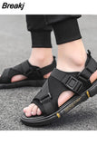 Soft Men Comfortable Non-Slip Men Shoes High Quality Woven Beach Sandals Mens Gladiator Sandals Summer Casual Flat