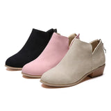Breakj Size Wish New Casual Women's Shoes After Zipper Short Barrel Martin