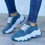 Fashion Sneakers for Women Canvas Shoes New Casual Lace-Up Women Sport Shoes Platform Shoes Large size Zapatos De