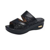 Women Wear Fashion New Thick-Soled Loose Cake Slopes And Women Good Fish Mouth Cool Slippers Mother