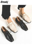 Women Designer Casual Shoes Ladies flats Footwear Square toe Low heel lazy loafers shoes