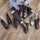 Women Boots Classic Genuine Leather Shoes Women Autumn Winter Boots Leather Punk Ankle Botas Mujer Fur Winter Chaussures