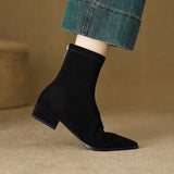 Skinny Boots Women 2025 New Autumn And Winter Fashion After Thin Zipper Bare Boots Flat Bottom French Sharp-Headed Short