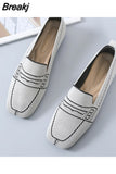 Autumn Breathable Mesh Geometric Wedges Sneakers Slip-On Low Heel Square Toe Lazy Shoes Vulcanized Loafers Zapatos De