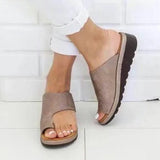 Breakj Women's Slope And Thick Bottom Clip Slippers Pure Color Fashion Slope And Slippers Women's Beach