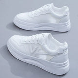 Vulcanized shoes sneakers women shoes solid color ladies flat shoes 2022 mesh women's sports comfortable breathable white