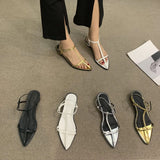 Summer New Personalized Pointed Cross Cross With The Wrist Buckle Clasp Cylindrical Small Thick Heel Sandals Women