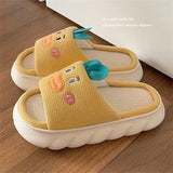 2022 cute women slippers linen sandals slippers summer college girls sandals spring autumn non-slip home shoes women's