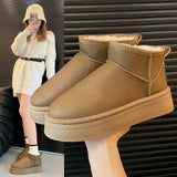 Breakj Bottom Snow Boots Women 2025 Winter New Velvet Thick Warm Cotton Boots Fashion Leisure Short