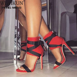 Heels Peep Toe Pumps Sexy White Black Red Ladies Pumps Shoes Women High Heel Pumps With Strap Wedding Shoes