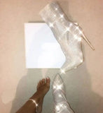 Women Boots Pointed Rhinestone High Heel Boots Autumn Winter Women Shoes Have 42 Yards