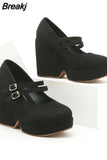 New Platform Pumps Woman Mary Janes Shoes 2023 Spring High Platform Sweet Comfy Office Lady Woman Pumps Shoes Big Size