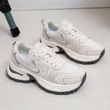 Breakj Korean Version Of The Net Face Dad Shoes Female Spring 2025 New Breathable Female Student Sports Increased Casual Shoes