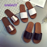 toe home flat slippers women 2019 new summer shoes woman Concise Fashion White Simple Slip Indoor Casual ladies